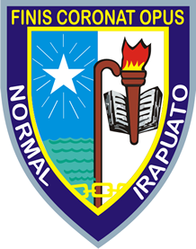 Escudo de la Escuela Normal Oficial de Irapuato "Finis Coronat Opus"